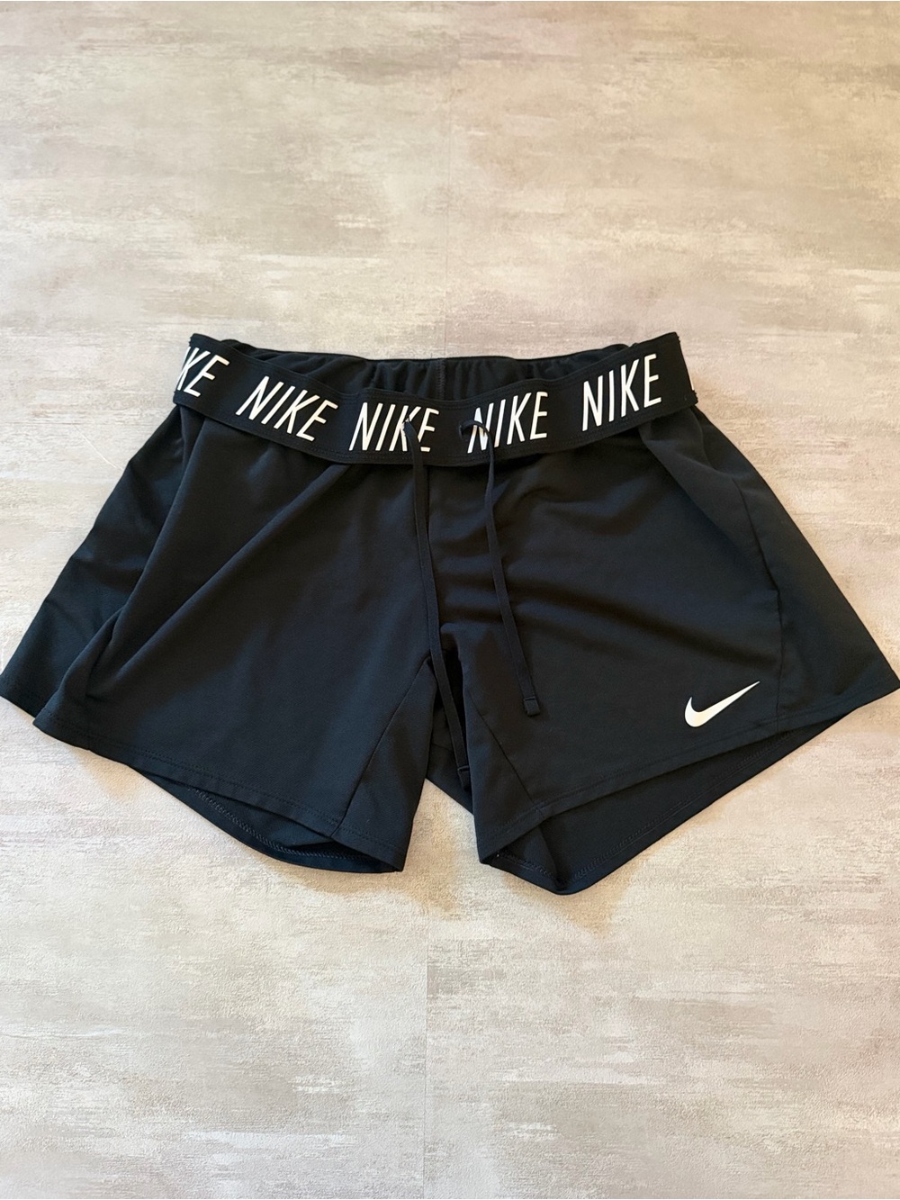 Nike | Dri-FIT Fold-Over Waist Running Shorts Black White - Size Small - Picture 2 of 4